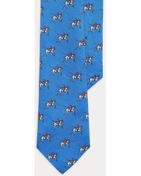 Polo Ralph Lauren - Cravatta in lino con stampa equestre - Lyst
