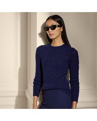 Ralph Lauren - Ralph Lauren Cable-Knit Cashmere Crewneck Sweater - Lyst