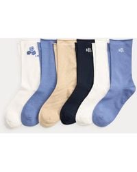 Ralph Lauren - Ralph Lauren Floral & Logo Roll-Top Sock 6-Pack - Lyst