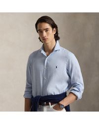 Polo Ralph Lauren - Custom Fit Herringbone Linen-Blend Shirt - Lyst