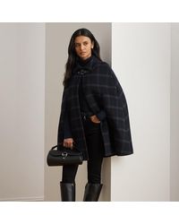 Ralph Lauren - Ralph Lauren Windowpane Buckle-Trim Wool-Blend Cape - Lyst