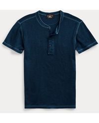 RRL - Waffle-knit Short-sleeve Henley Shirt - Lyst