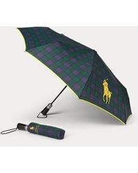 Ralph Lauren - Ombrello pieghevole scozzese con pony - Lyst