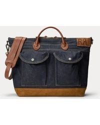 RRL - Leather-Trim Denim Tote - Lyst