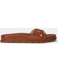 Ralph Lauren - Tasha Leather Slide Sandal - Lyst