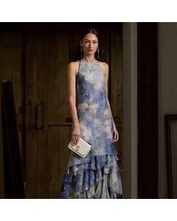 Ralph Lauren Collection - Ralph Lauren Lauraine Floral Silk Evening Dress - Lyst