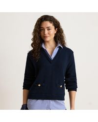 Ralph Lauren - Layered Button-Trim Cotton Sweater - Lyst