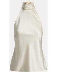 Ralph Lauren - Chilton Stretch Silk Charmeuse Top - Lyst