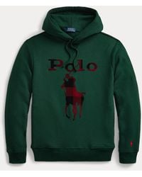 Polo Ralph Lauren Karo-Kapuzenshirt mit Big Pony und Logo - Grün