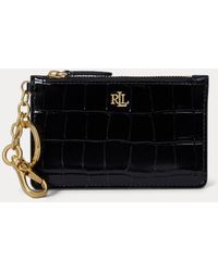 Ralph Lauren - Ralph Lauren Croc-Embossed Leather Zip Card Case - Lyst