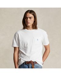 Ralph Lauren - Classic Fit Cotton-linen Pocket T-shirt - Lyst