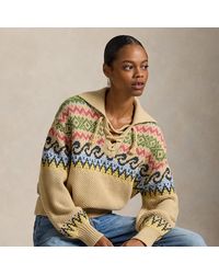Polo Ralph Lauren - Fair Isle Lace-Up Jumper - Lyst