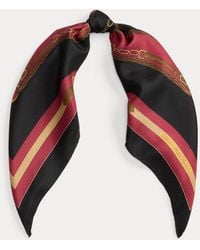 Ralph Lauren - Vierkante Zijden Sjaal Met Hippisch Motief - Lyst