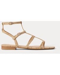 Ralph Lauren - Ralph Lauren Everley Croc-Embossed Gladiator Sandal - Lyst