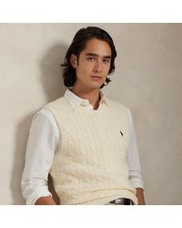 Polo Ralph Lauren - Gilet in maglia di cotone a trecce - Lyst