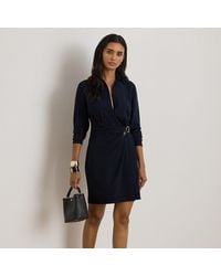 Ralph Lauren - Buckle-Trim Georgette Shirt Dress - Lyst