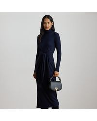 Ralph Lauren - Jurk Met Turtleneck En Strik Voor - Lyst