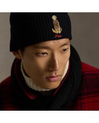 Polo Ralph Lauren - Dog-Embroidered Rib-Knit Beanie - Lyst