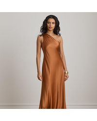 Ralph Lauren - Satin Charmeuse One-Shoulder Gown - Lyst