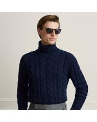 Ralph Lauren - Cable-Knit Cashmere Roll Neck Jumper - Lyst
