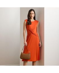 Ralph Lauren - Vestido De Punto Con Detalle Anudado - Lyst