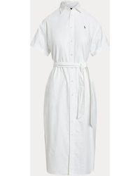 Polo Ralph Lauren - Belted Short-sleeve Oxford Shirtdress - Lyst