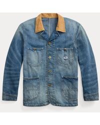 RRL - Corduroy-Collar Denim Jacket - Lyst