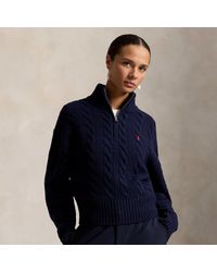 Polo Ralph Lauren - Cable Wool-Cashmere Half-Zip Sweater - Lyst