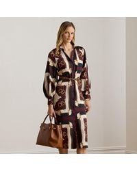 Ralph Lauren - Equestrian-Print Twill Midi Shirtdress - Lyst