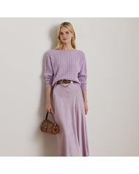Ralph Lauren - Falda Midi De Charmeuse De Raso - Lyst