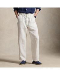 Polo Ralph Lauren - Lateef Relaxed Fit Pleated Linen Trouser - Lyst
