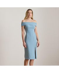 Ralph Lauren - Crepe Off-The-Shoulder Cocktail Dress - Lyst
