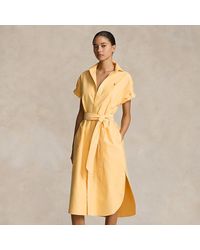 Polo Ralph Lauren - Belted Short-sleeve Oxford Shirtdress - Lyst