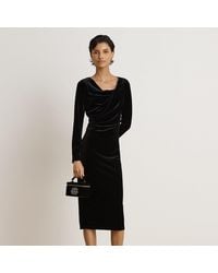 Ralph Lauren - Long-Sleeve Velvet Dress - Lyst