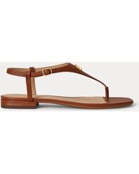 Ralph Lauren - Everley Ii Crosshatch Leather Sandal - Lyst