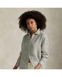 Ralph Lauren - Oversize Fit Striped Linen Shirt - Lyst