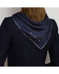 Ralph Lauren - Polka-Dot Silk Twill Square Scarf - Lyst