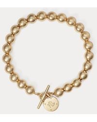 Ralph Lauren - Gold-tone Beaded Toggle Bracelet - Lyst