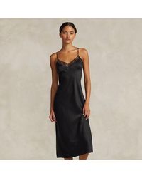 Polo Ralph Lauren - Lace-trim Silk Slip Dress - Lyst