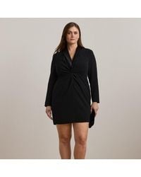 Ralph Lauren - Ralph Lauren Satin-Trim Crepe Cocktail Dress - Lyst