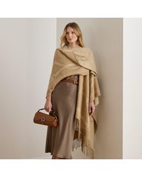 Ralph Lauren - Ralph Lauren Logo & Belting-Motif Jacquard Ruana - Lyst