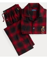 Polo Ralph Lauren - Geruite Flanellen Pyjama Met Polo Bear - Lyst