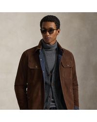 Polo Ralph Lauren - Reversible Suede-Taffeta Shirt Jacket - Lyst