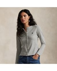 Polo Ralph Lauren - Strickjacke Aus Stretch-Baumwollpiqué - Lyst