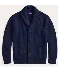 Ralph Lauren - Textured Cashmere Shawl Cardigan - Lyst