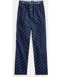 Polo Ralph Lauren Pantaloni da pigiama scozzesi in cotone - Blu