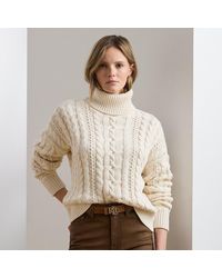 Ralph Lauren - Cable-Knit Roll Neck Jumper - Lyst