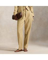Polo Ralph Lauren - Hemp Pleated Tapered Trousers - Lyst