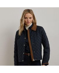 Ralph Lauren - Corduroy-trim Diamond-quilted Jacket - Lyst