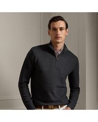 Ralph Lauren - Maglia in lana piqué con cerniera - Lyst